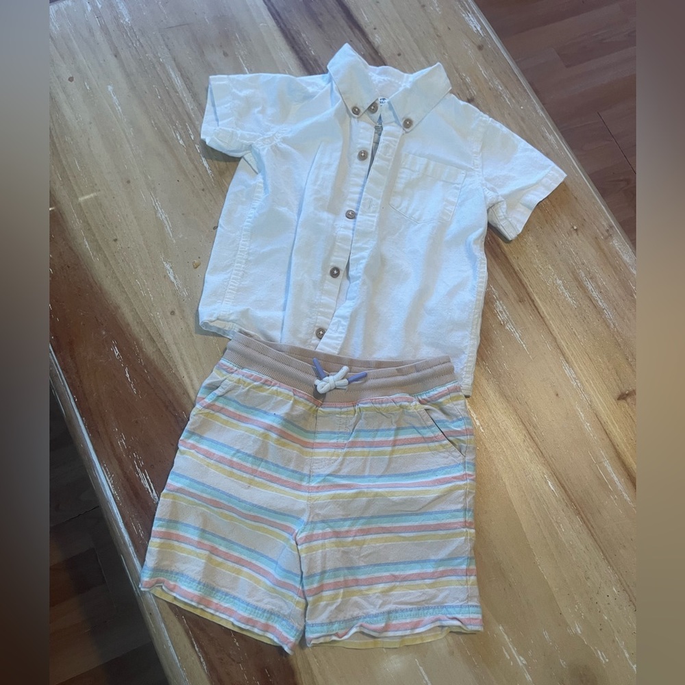 4T boys Caribbean Joe shorts and shirt matching set